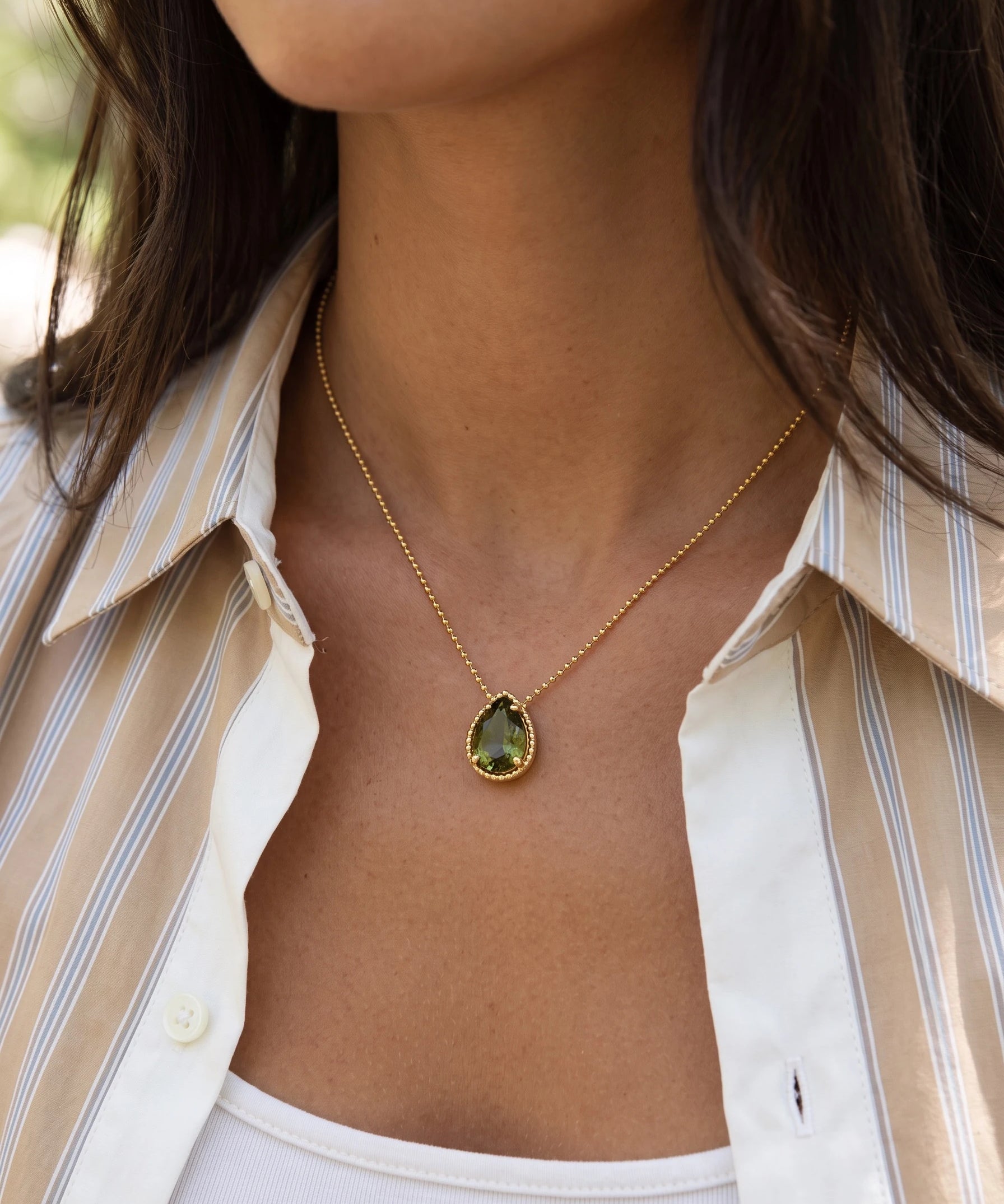 Moss Teardrop 925 Ogrlica