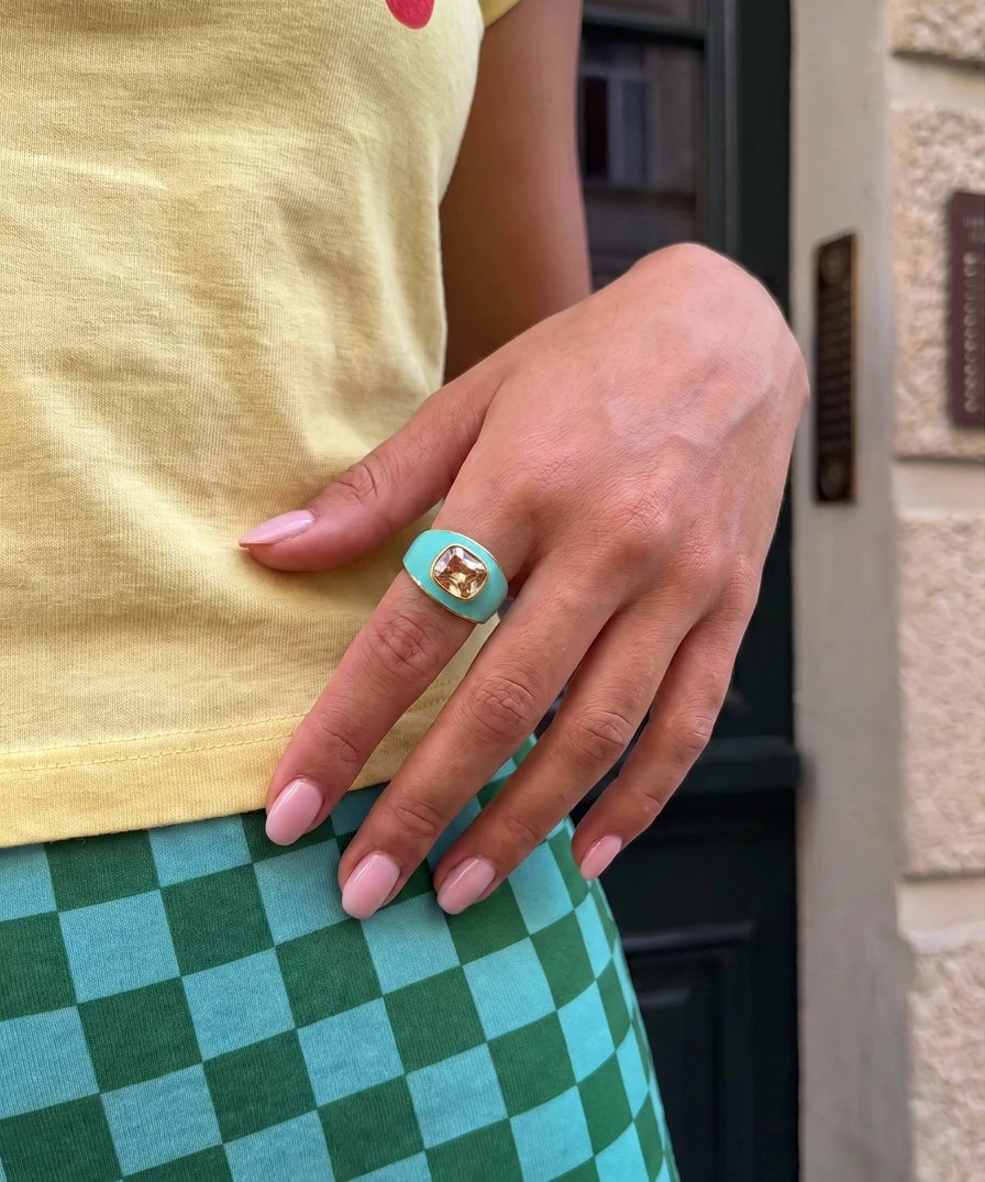 Teal Pop 925 Prsten